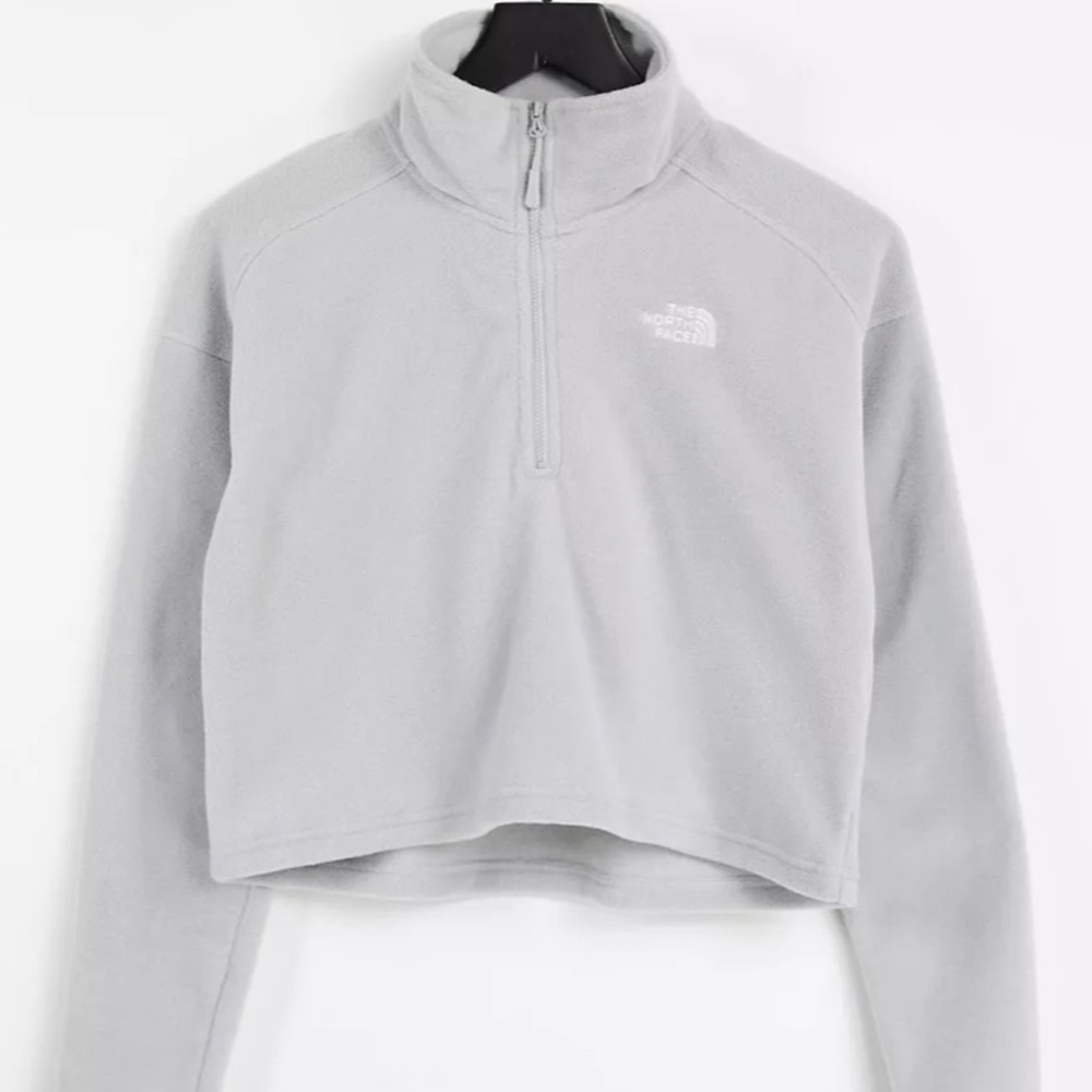 The North Face 100 Glacier 1/4 zip cropped fleece in gray Medium - Picture 5 of 16